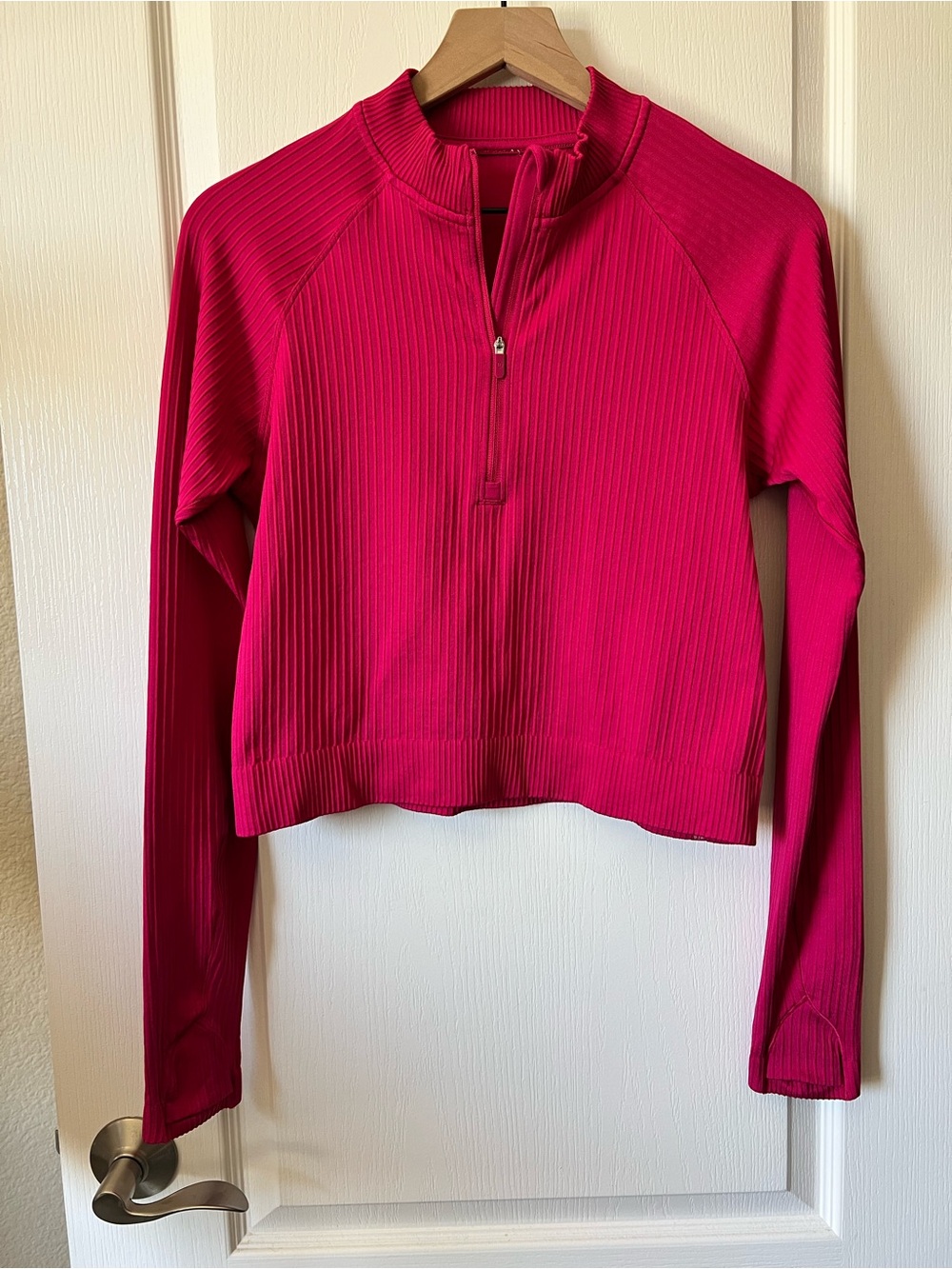 Lululemon Rest Less Cropped Half Zip Ribbed Passionate Women’s 8